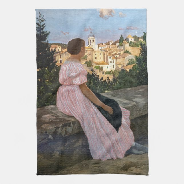 Frederic Bazille - The Pink Dress Kitchen Towel (Vertical)