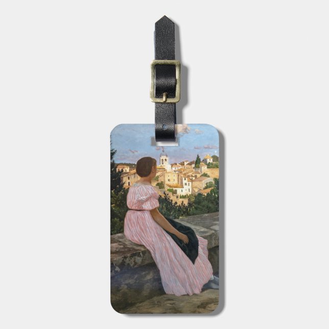 Frederic Bazille - The Pink Dress Luggage Tag (Front Vertical)