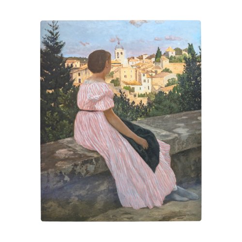 Frederic Bazille _ The Pink Dress Metal Print