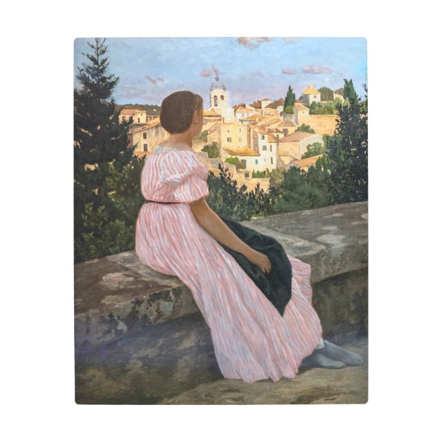 Frederic Bazille - The Pink Dress Metal Print (Front)