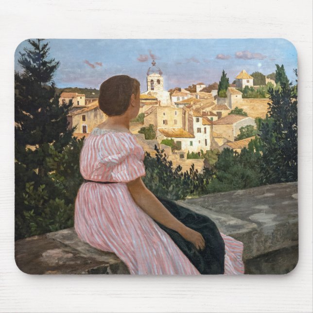 Frederic Bazille - The Pink Dress Mouse Pad (Front)