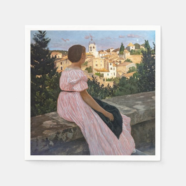 Frederic Bazille - The Pink Dress Napkins (Front)