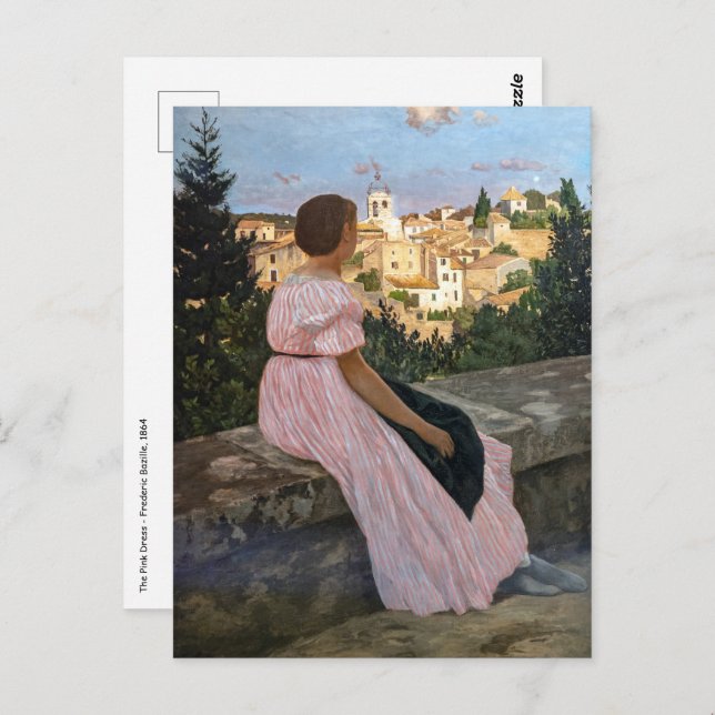 Frederic Bazille - The Pink Dress Postcard (Front/Back)