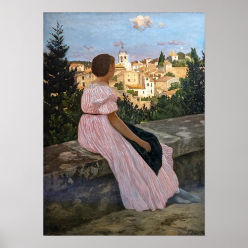 Frederic Bazille _ The Pink Dress Poster