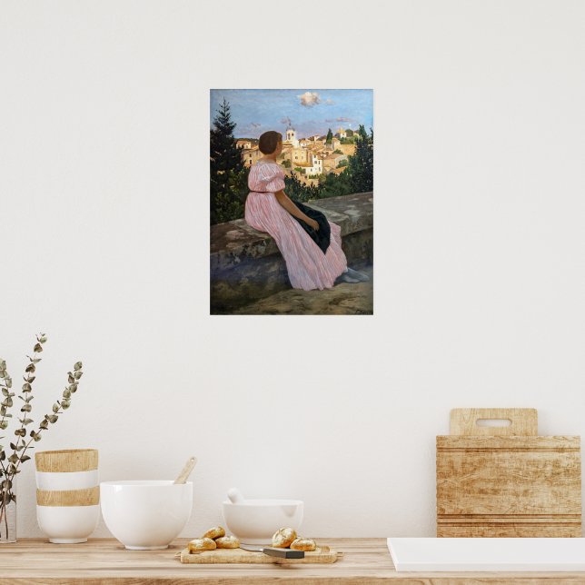 the pink dress bazille Famous Painting: Frdric Bazille