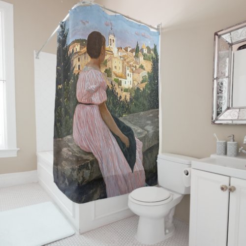 Frederic Bazille _ The Pink Dress Shower Curtain