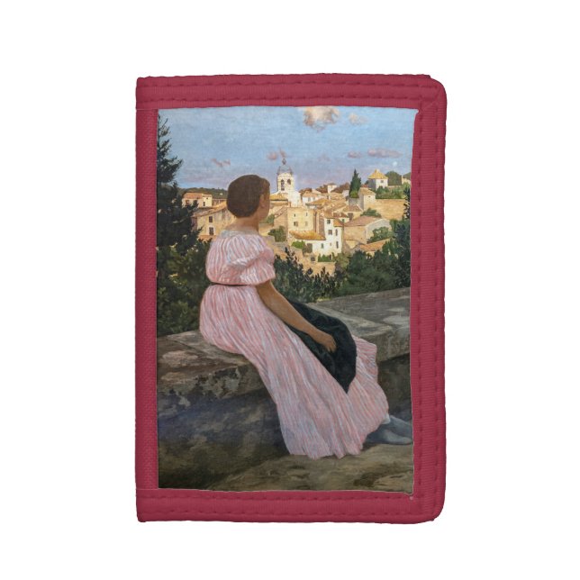 Frederic Bazille - The Pink Dress Trifold Wallet (Front Vertical)