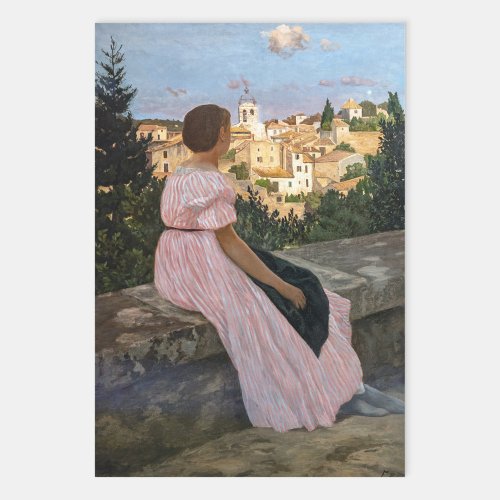 Frederic Bazille _ The Pink Dress Wrapping Paper Sheets