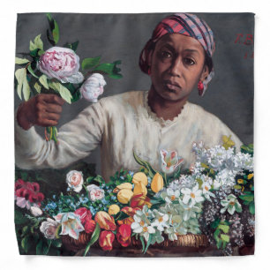Frederic Bazille - Young Woman with Peonies Bandana