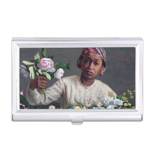 Frederic Bazille _ Young Woman with Peonies Business Card Case
