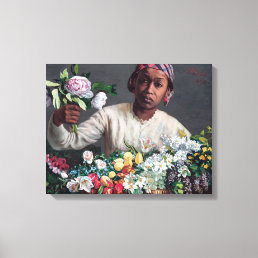 Frederic Bazille - Young Woman with Peonies Canvas Print