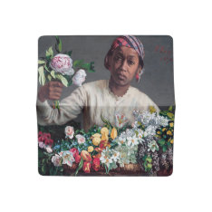 Frederic Bazille - Young Woman With Peonies Checkbook Cover at Zazzle