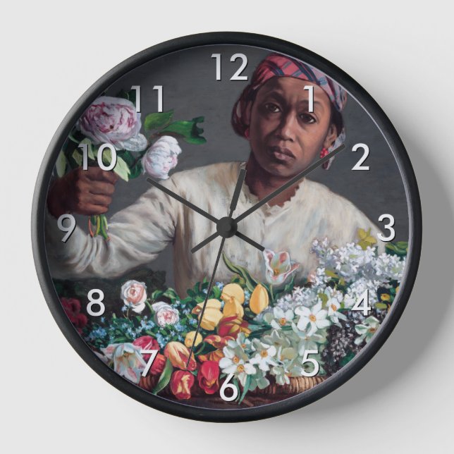 Frederic Bazille - Young Woman with Peonies Clock (Front)