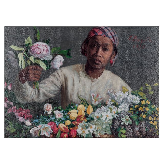 Frederic Bazille - Young Woman with Peonies Cutting Board (Front)