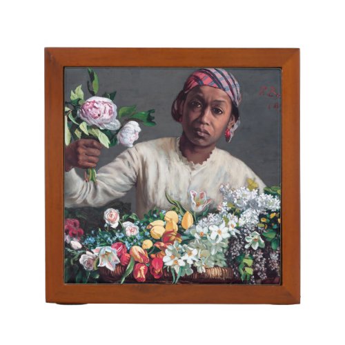 Frederic Bazille _ Young Woman with Peonies Desk Organizer