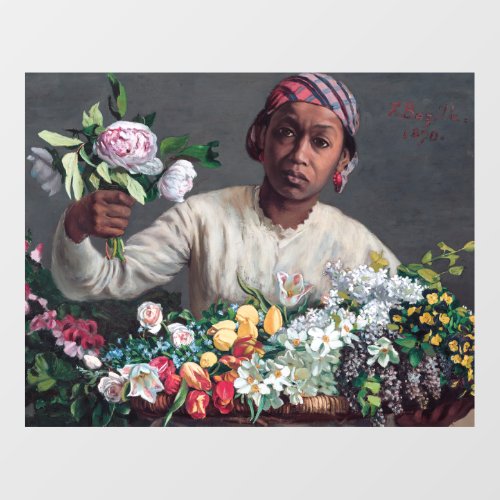 Frederic Bazille _ Young Woman with Peonies Floor Decals