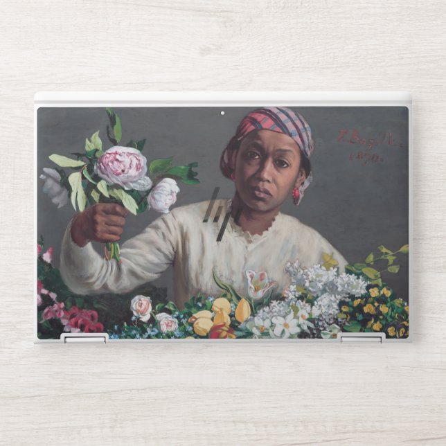 Frederic Bazille - Young Woman with Peonies HP Laptop Skin (Front)