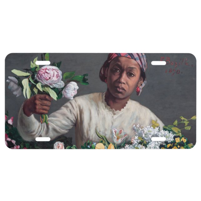 Frederic Bazille - Young Woman with Peonies License Plate (Front)