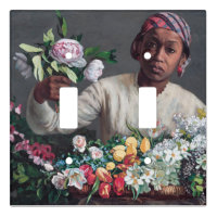Frederic Bazille - Young Woman with Peonies Light Switch Cover