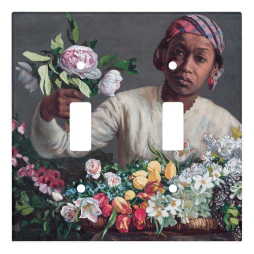 Frederic Bazille _ Young Woman with Peonies Light Switch Cover