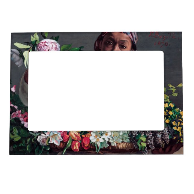 Frederic Bazille - Young Woman with Peonies Magnetic Frame (Front)