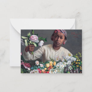 Frederic Bazille - Young Woman with Peonies Note Card