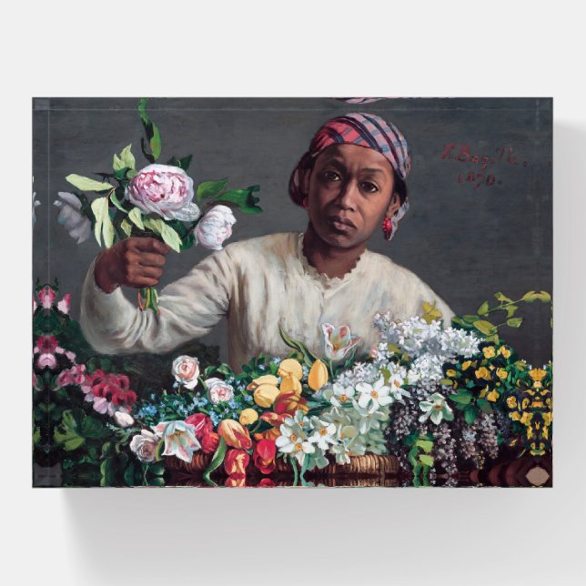Frederic Bazille - Young Woman with Peonies Paperweight (Front)