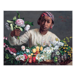 Frederic Bazille - Young Woman with Peonies Photo Print