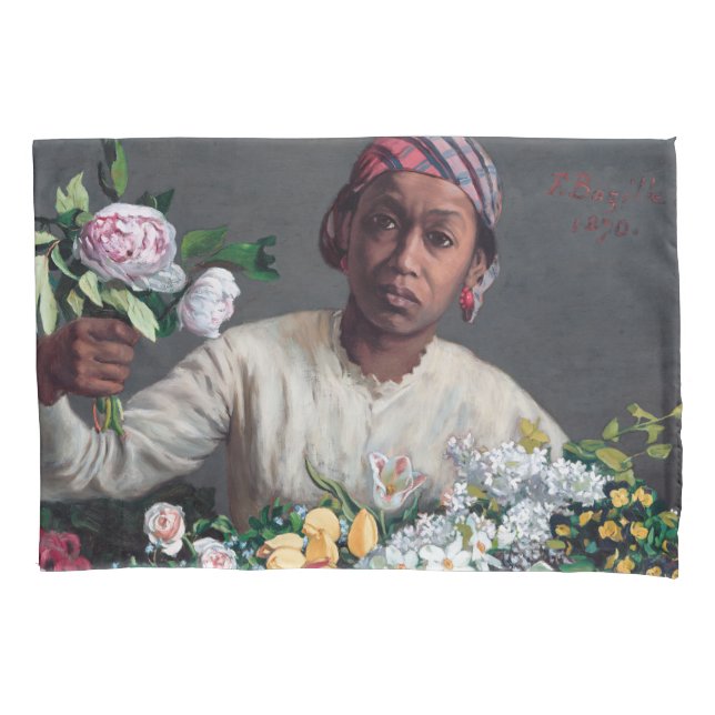 Frederic Bazille - Young Woman with Peonies Pillow Case (Front)