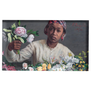 Frederic Bazille - Young Woman with Peonies Place Card Holder