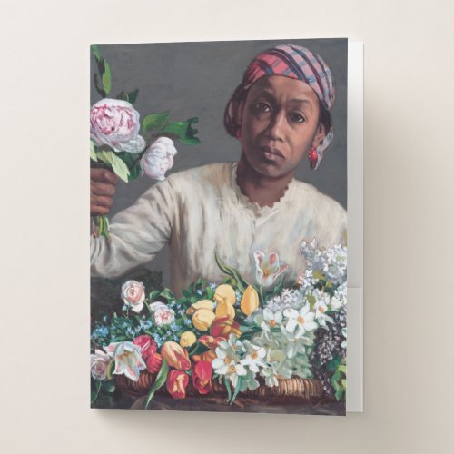 Frederic Bazille _ Young Woman with Peonies Pocket Folder