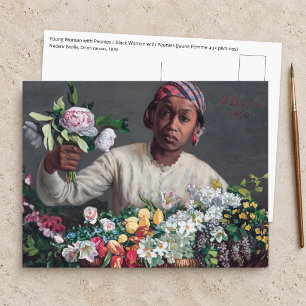 Frederic Bazille - Young Woman with Peonies Postcard