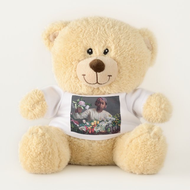 Frederic Bazille - Young Woman with Peonies Teddy Bear (Front)