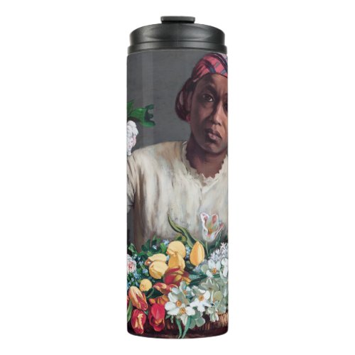 Frederic Bazille _ Young Woman with Peonies Thermal Tumbler