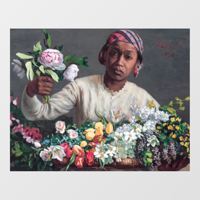 Frederic Bazille - Young Woman with Peonies Wall Decal (Front)