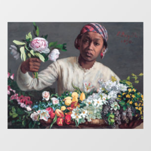 Frederic Bazille - Young Woman with Peonies Window Cling