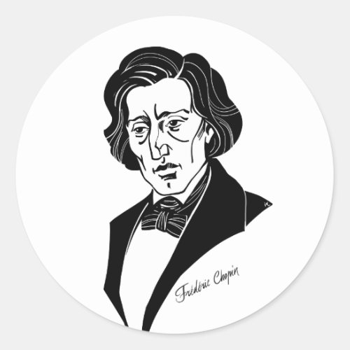 Frederic Chopin Classic Round Sticker