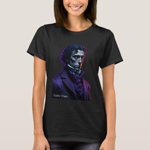 Frederic Chopin Pianist Portrait Composer Illustra T_Shirt