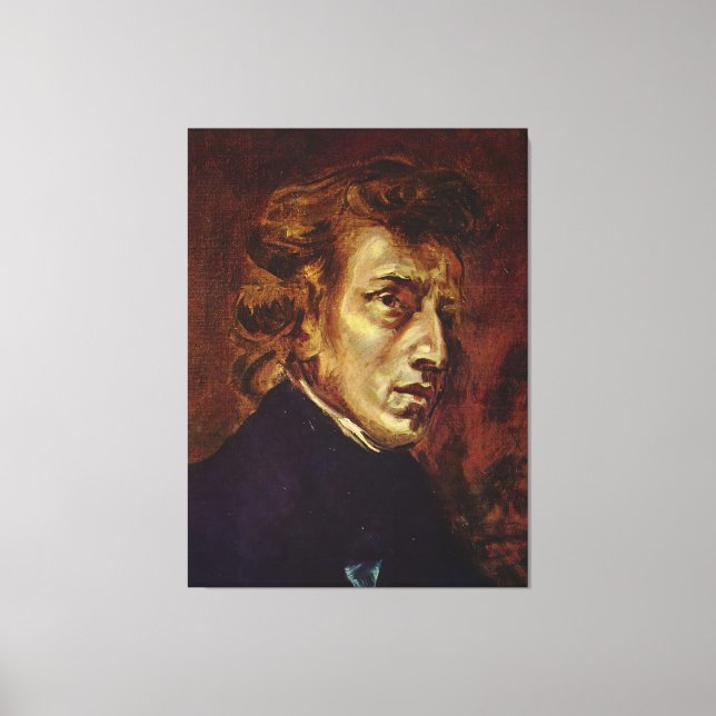 Frederic Chopin Portrait by Eugene Delacroix Canvas Print (Front)