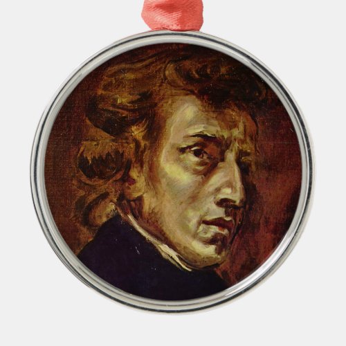 Frederic Chopin Portrait by Eugene Delacroix Metal Ornament