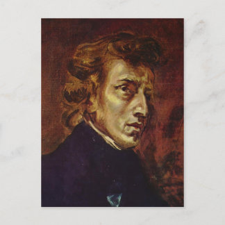 Frederic Chopin Portrait by Eugene Delacroix Postcard