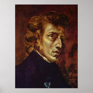 Frederic Chopin Portrait by Eugene Delacroix Poster