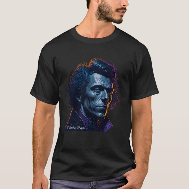 Frederic Chopin Portrait Pianist Composer Illustra T-Shirt (Front)