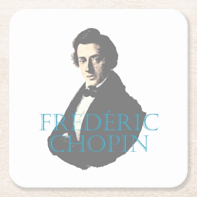 Frédéric Chopin portrait Square Paper Coaster (Front)