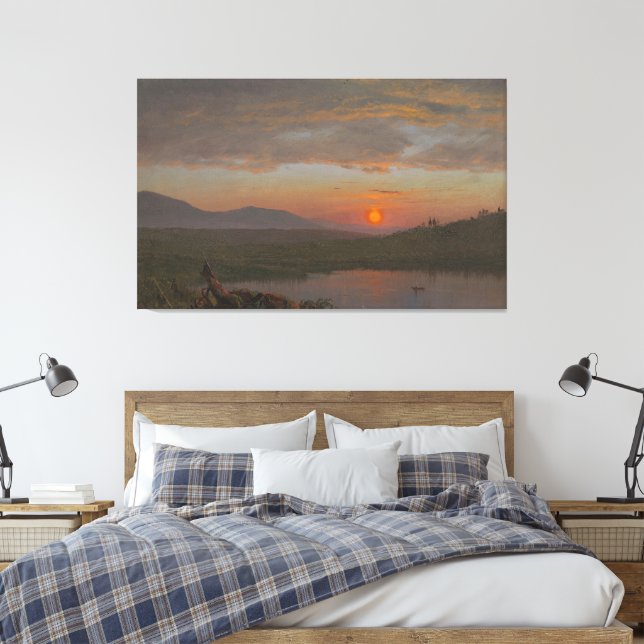 Frederic Edwin Church - Hudson Valley, New York Canvas Print (Insitu(Bedroom))