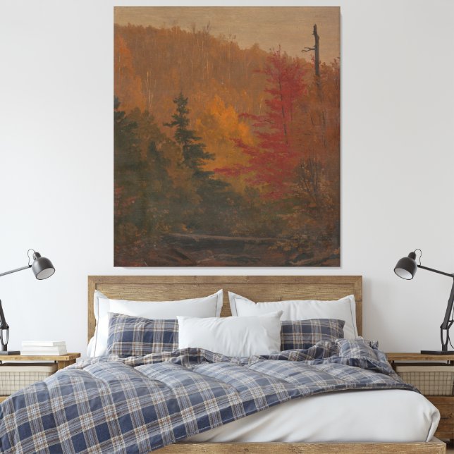 Frederic Edwin Church - Probably near Katahdin,  Canvas Print (Insitu(Bedroom))