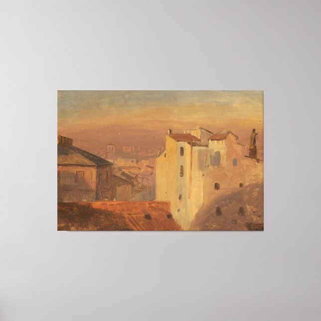 Frederic Edwin Church - Rooftops, Rome, Italy Canvas Print (Front)
