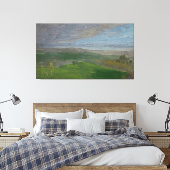Frederic Edwin Church - Summer View, Hudson Valley Canvas Print (Insitu(Bedroom))