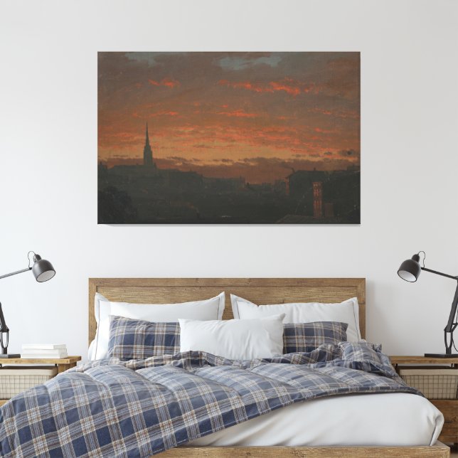 Frederic Edwin Church - Sunset and Mountains Canvas Print (Insitu(Bedroom))