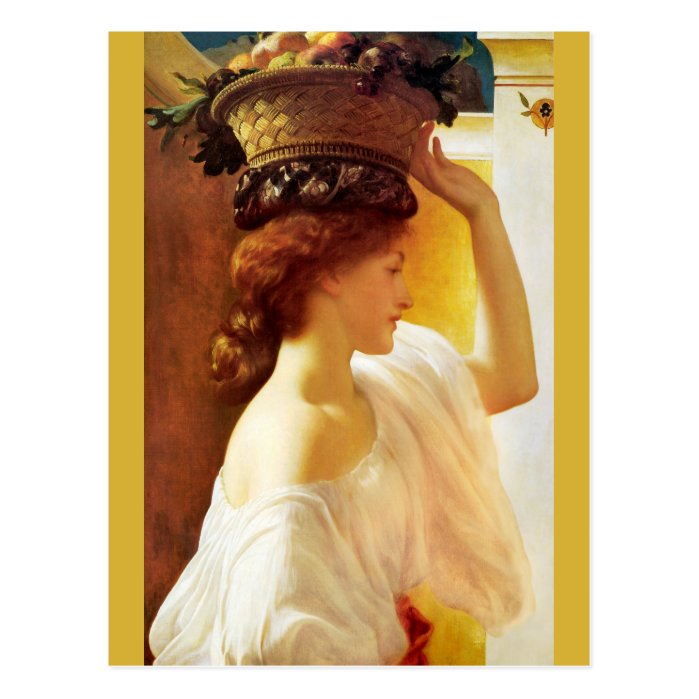 Frederic Leighton Girl with basket of fruit CC0677 Postcard